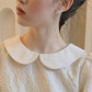 Shinywear Ruffles Turtle Neck False Shirt Collar Lace Crystal Pearls Decorative Dicky Choker Detachable Doll Lapel Blouse (Peter Pan collar White)