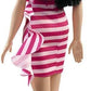 Barbie Glitz Doll, Pink Stripe Ruffle Dress