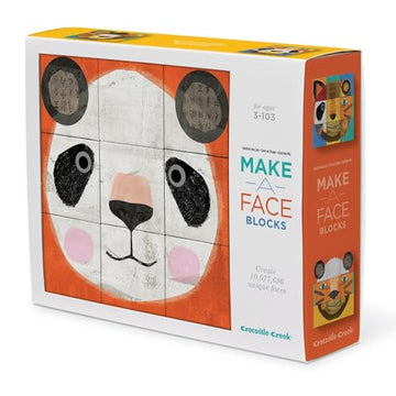 Crocodile Creek 9-Piece Puzzle Blocks - Make-A-Face Mix and Match Block Set Game for Kids Ages 3 and Up - Made of Sturdy Cardboard - Zoo Animals - 9