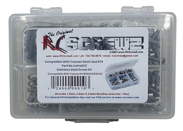 TRA033 - Compatible with Traxxas Slash 2wd RTR Stainless Steel Screw Kit
