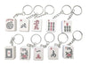 10 Ct Keychains (Mahjong Patterns Type are Randomly) with White Mahjong and Patterned Decorations