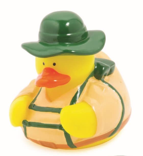 Fun Express Camping Rubber Ducks 12 Pack - Mini Ducks Party Favors for Kids Birthday | Bulk Toys Treasure Box Prizes for Classroom | Rubber Duckies