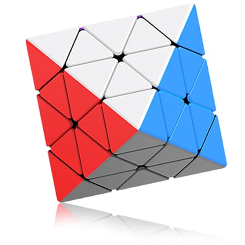 AMAZA Pyramid Speed Cube QiYi Toys 3X3 Speed Cube Stickless Triangle Magic Cube Puzzle Toy Colorful