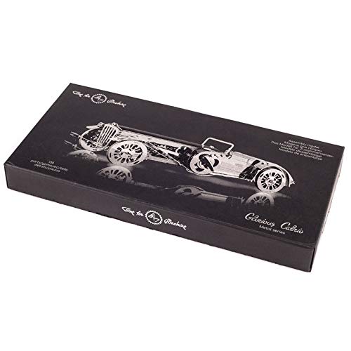 Model Car Kit 3D Model kit Glorious Cabrio2 - Moving Wind-Up Retro Car Collectible | 3D Puzzle for Adults - Metal DIY Kit | DIY Construction Set