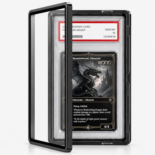 Slab Guard Fits PSA Slab, Magnetic Graded Card Case with UV Glass, Black