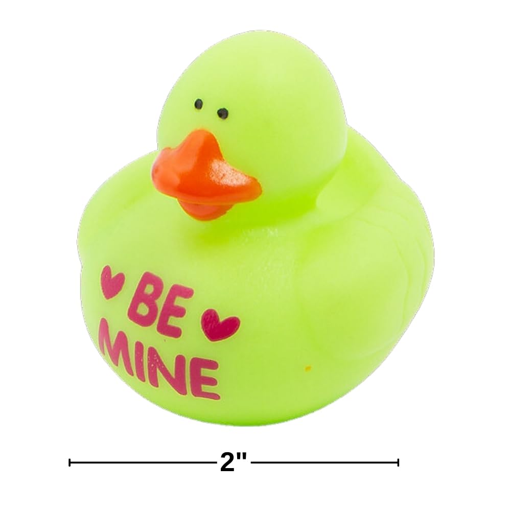 Fun Express Valentine Rubber Ducks (1 dozen) Party Favors, Valentine Exchange, Giveaways