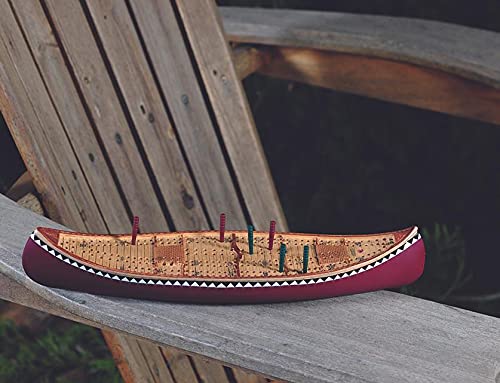 Outside Inside - Hand Painted Canoe Cribbage Board