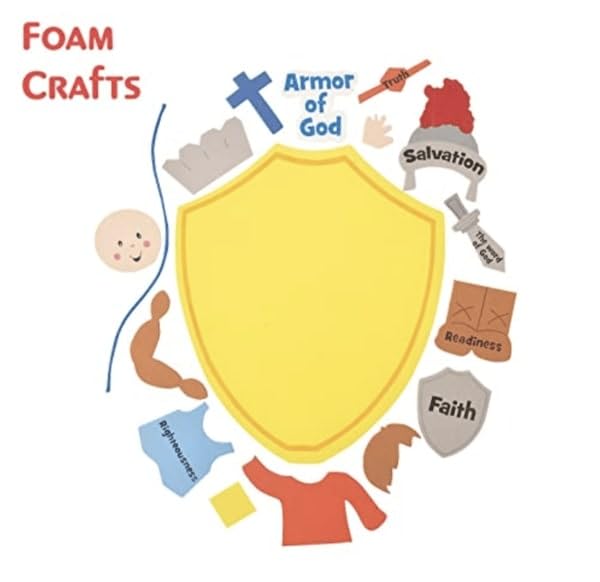 Fun Express Armor of God Craft Kit Makes 12 - VBS 2026 Illumination Station Crafts for Kids Bulk | Sunday School Crafts Supplies | Christian Bible