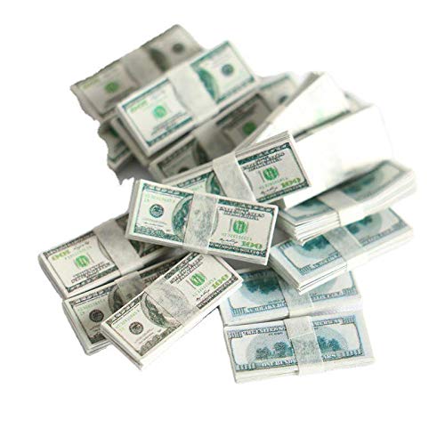 1:12 Dollhouse Miniature Scene Model Mini 200 Pieces Dollar Bills Set (Multicolored)