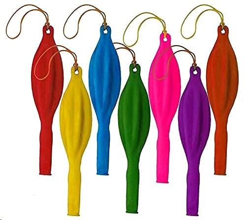 Islmlisa Fun-Filled Balloons Neon Punch Balls with Rubber Band Handle(12Piece 18")-Assorted Colors
