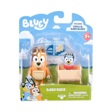 Bluey Baby Race Figure 2-Pack, Chilli & Baby in Cradle