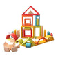 moderngenic 'Wonderland' Wooden Geometrical Building Blocks, 32 Piece Large Geometrical Rainbow Stacker, Stacking & Nesting Construction Toys