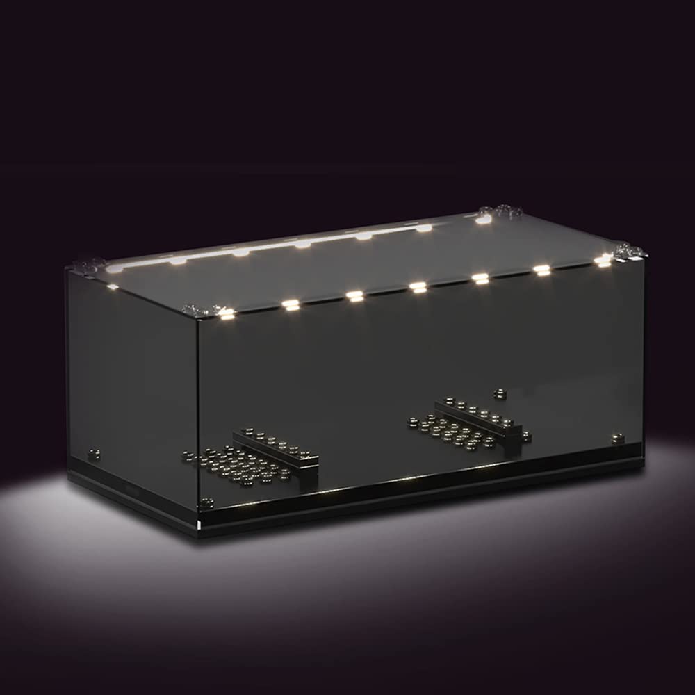 Mould King Clear Display Case with LED Lights for Mould King Speed Champions Cars, Suits MK 27013 27014 or Other Brand's Cars with The Same Size