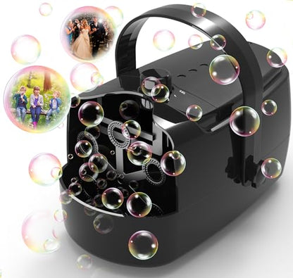 Zerhunt Durable Bubble Machine for Party: 3 Power Modes for Non-Stop Fun - 18000+ Bubbles Per Minute High Output 30 Mins Bubbles per Refill - Kids