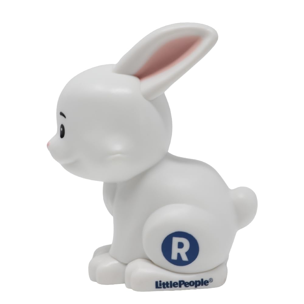 Fisher-Price Replacement Part for Collectible Little People Alphabet Fun Zoo Safari Farm Playset JGR92 - Replacement Letter R White Bunny Rabbit