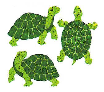 Jillson Roberts Prismatic Stickers, Mini Turtles, Bulk Continuous Roll (BS7066)