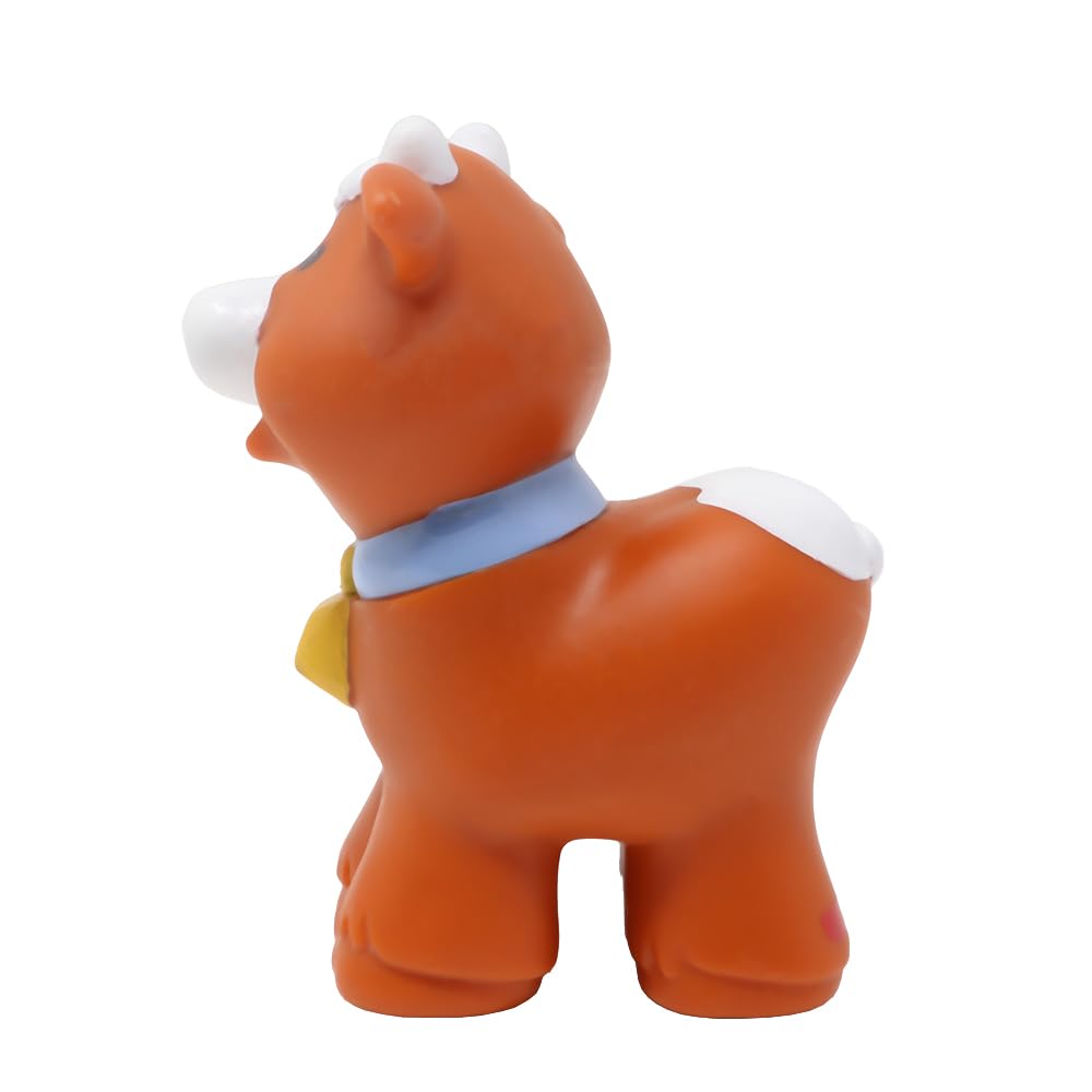 Fisher-Price Replacement Part for Collectible Little People Farm Barn Animal Barnyard Pals Playset 72507 - Replacement Brown and White Cow Figure