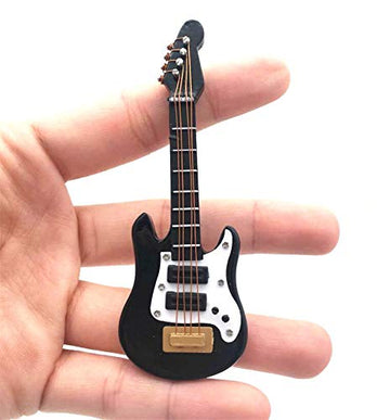 EatingBiting Adult Scene Handcraft 1:12 8.5cm Dollhouse Miniature Musical Instrument Bass Guitar for Dollhouse Furniture, Mini Miniature Instrument