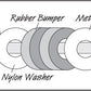 Billiard Evolution Set of 16 Rubber Bumpers for Foosball Table