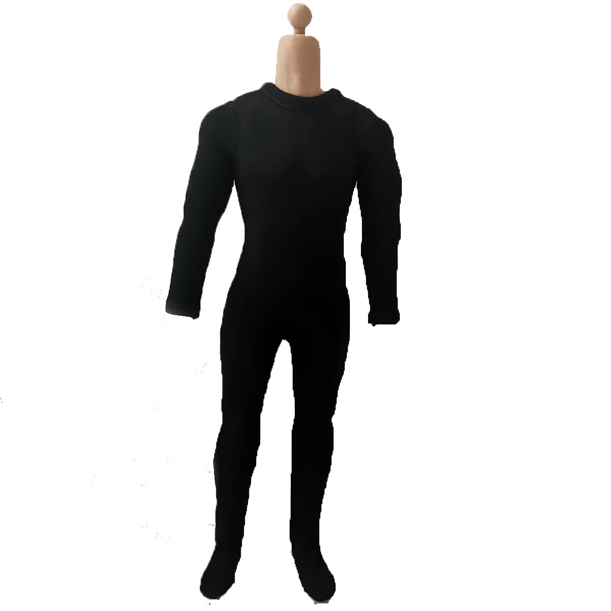 1/6 Scale Male Figure Clothes Long Sleeved Bodysuit Undercoat Jumpsuit Cloth for 12'' Action Figure Doll Clothes (Black)