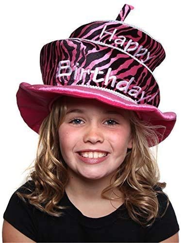 StoryBook Wishes One Size Hot Pink/Zebra Birthday Cake Party Hat