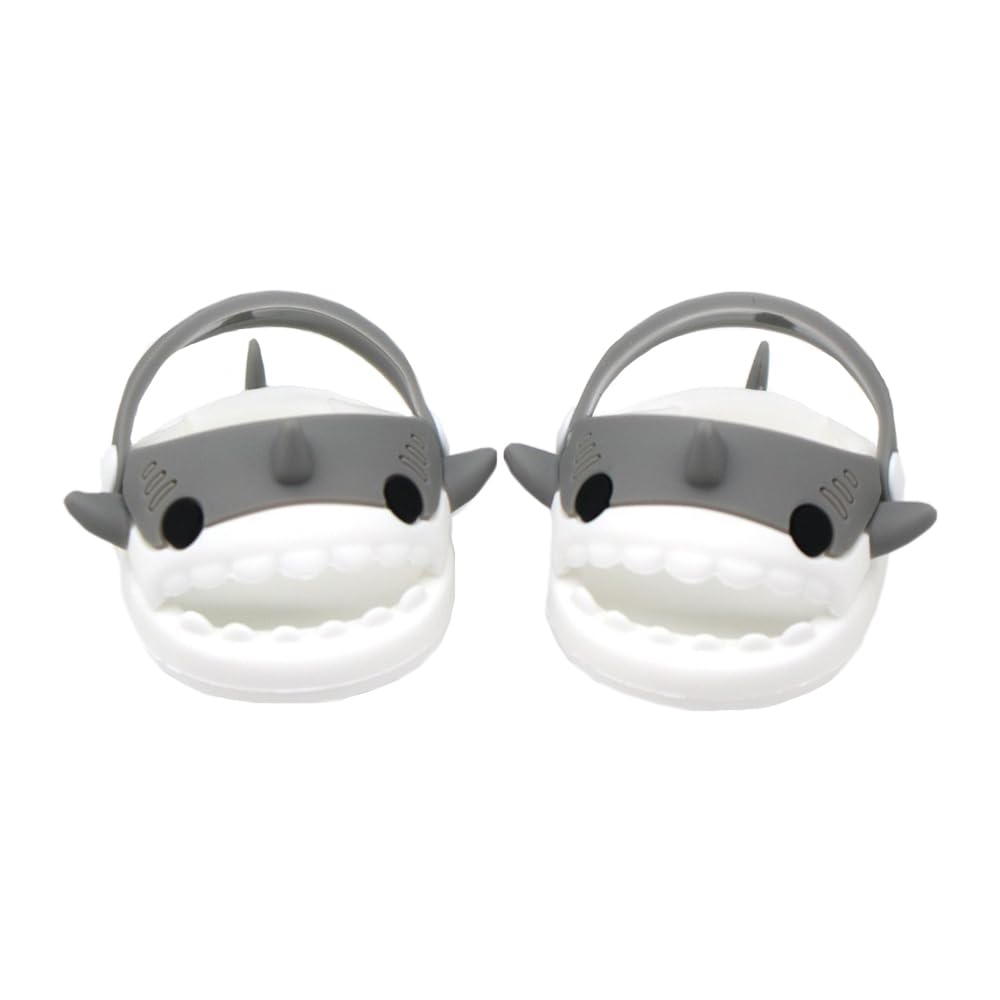 niannyyhouse 20cm Plush Doll Shark Shoes Sandals Slippers 8in Soft Stuffed Plush Toy Accessories Dress Up (Gray)