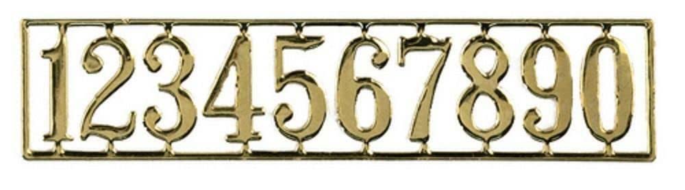 Dollhouse Miniature Brass Look House Number Set