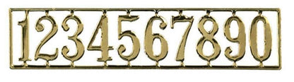 Dollhouse Miniature Brass Look House Number Set