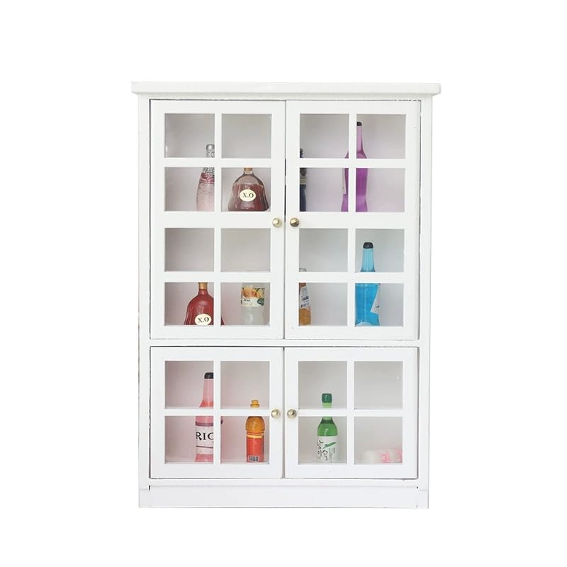 SXFSE Dollhouse Decoration Accessories,1:12 Dollhouse Furniture Miniature Bookshelf Cabinet Living Room Pretend Toy