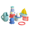 Itzy Ritzy Bathtime Gift Set - 12-Piece Baby Bath Toys for Infants & Toddlers - Stacking Lighthouse, Ring Toss, Scoop, Squirters & Sailboat - Develops