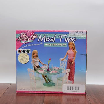 Gloria My Fancy Life Dollhouse Furniture - Meal Time Dining Table Play Set with 4 Chairs and 4 Set of Dining Wares Accessories