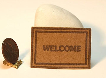 Dollhouse Miniature Welcome Mat in Tan