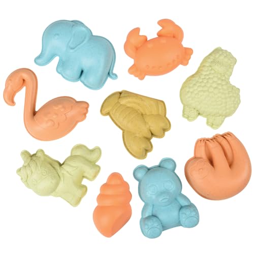 US Toy 9-Piece Eco-Friendly Sand Play Set - Beach Toys for Kids Sandcastle Building Outdoor Sandbox Play Travel Summer Activity Kit