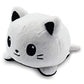 TeeTurtle - The Original Reversible Cat Plushie - White + Skeleton - Glows in the Dark! - Cute Sensory Fidget Stuffed Animals That Show Your Mood