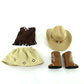 American Fashion World Brown Cowgirl Outfit for 14-Inch Dolls | Hat and Boots Included| Premium Quality & Trendy Design | Dolls Clothes | Outfit