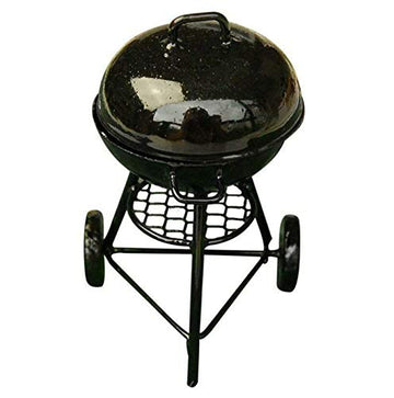 EatingBiting 1:12 mini House Miniature Furniture Room Kitchen Utensils Garden Round BBQ Oven Grill for Kitchen Small House Decor of Livingroom