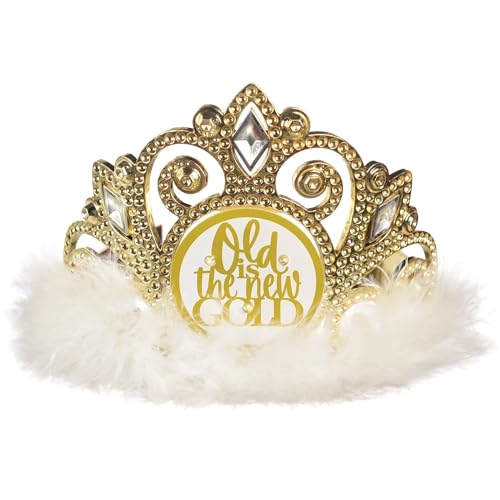 Amscan Deluxe Over The Hill Golden Age Flashing Tiara - 4.5" x 6.5" (1 Pc.) - Unique, Sparkling & Elegant Design - Perfect for Celebratory Events
