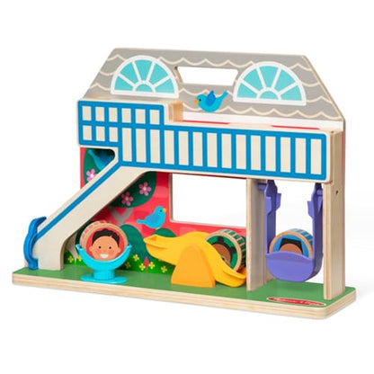 Melissa & Doug GO Tots Wooden Schoolyard Tumble with 4 Disks - FSC Certified