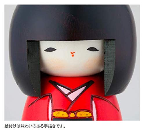 Usaburo Sosaku Kokeshi Doll Osanago Red Color Small Size Made in Japan