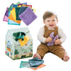MindWare Sensory Sprouts Tissue Scarf - Montessori Toys for Babies 6-12 Months - Soft Greenhouse-Shaped Tissue Box and 12 Sensory Scarves Featuring