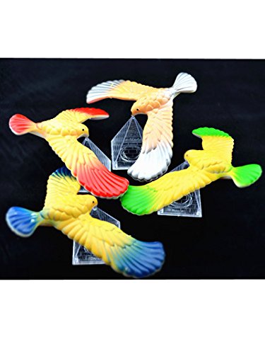 C&H Solutions 15 Pcs Cute Balancing Bird with Clear Triangle Stand (Colors May Vary)