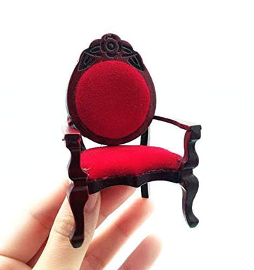 EatingBiting 1:12 Dollhouse Miniature Vintage Retro Single Sofa Chair Furniture for Living Room,Bed Room, Kitchen, Retro Vintage Designed Dolls House