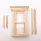 EatingBiting 1:12 Scale mini House Miniature Furniture Unpainted Wooden 2-Pane Sash Window Frames Frame Unpainted DIY Pretend Play Accessories