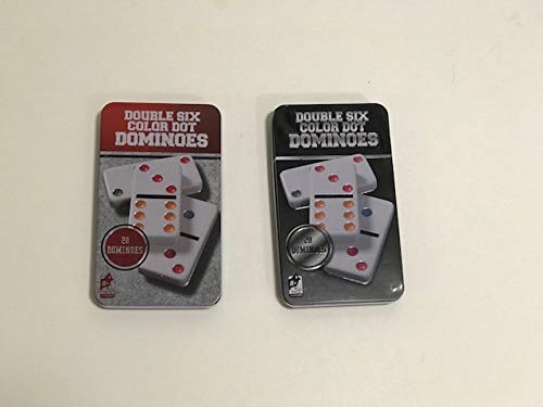 Double 6 Color Dot Dominoes,Set of 28 Dominoes Game Case Color May Vary