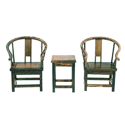 EatingBiting 1:6 Dollhouse Miniature Handcraft Furniture Retro Wood Sofa Table Armchair Pieces Dollhouse Furniture Miniatures Vintage 1/6 Scale Wooden