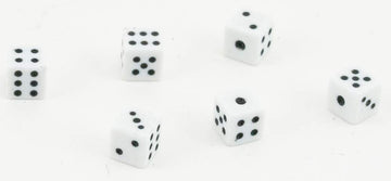 International Miniatures by Classics Dollhouse Miniature White Dice, 6 Pack