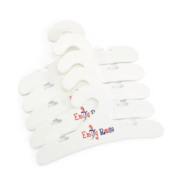 Emily Rose 18 Inch Doll Clothes Hangers 5-Pack White | Closet Storage Organizer Compatible with American Girl and Our Generation Doll Clothing | 18”