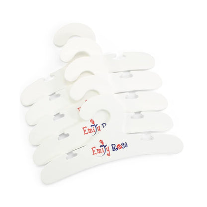 Emily Rose 18 Inch Doll Clothes Hangers 5-Pack White | Closet Storage Organizer Compatible with American Girl and Our Generation Doll Clothing | 18”