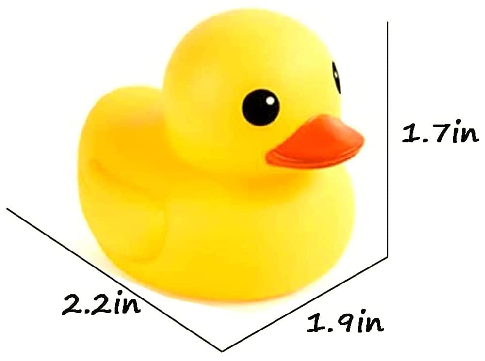 Bath Duck Toys 12 PCS Yellow Rubber Ducks Squeak & Float Ducky Baby Shower Pool Toy for Toddlers Kids Boys Girls