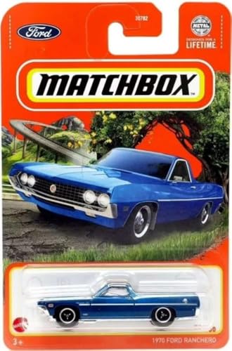 Matchbox 1970 Ford Ranchero, 1:64 Scale Die-Cast Vehicle, Blue, 83/100